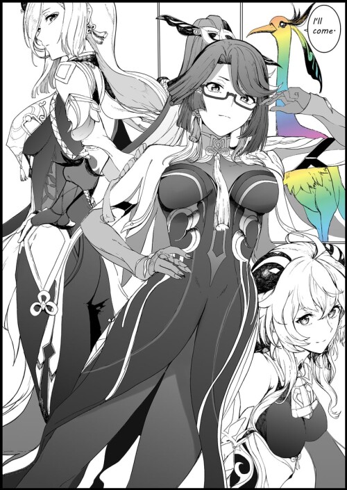  ganyu shenhe cloud retainer and xianyun genshin impact drawn by syatey sample 759776817f46034a9e4b7