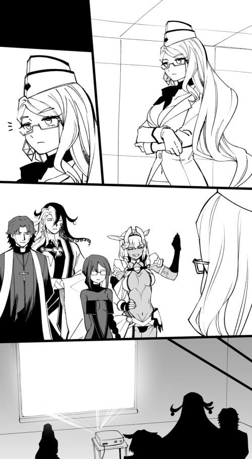  kotomine kirei yu mei ren ashiya douman caenis koyanskaya and 1 more fate and 1 more drawn by hirun