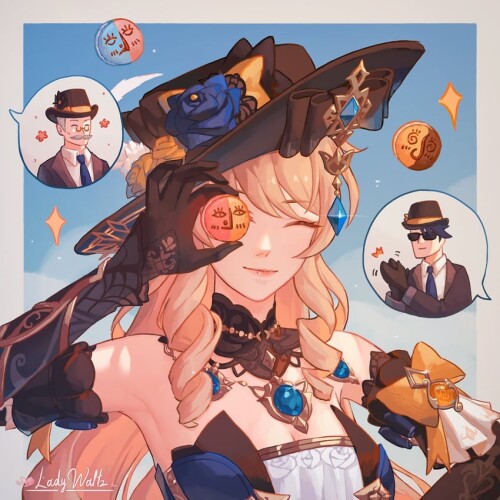  navia silver and melus genshin impact drawn by ladywaltz sample 30fc01447b135d36648d4312cba65265