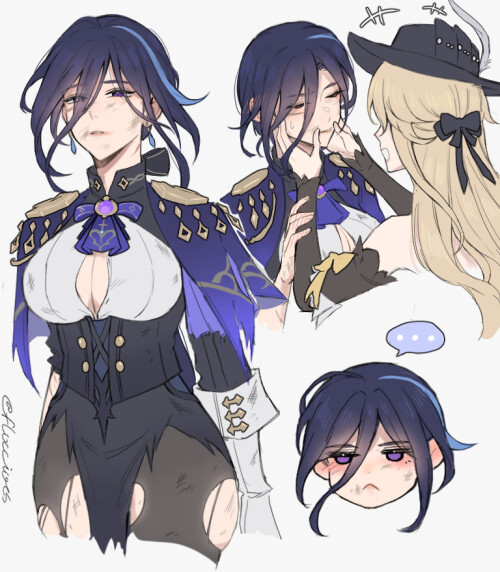  clorinde and navia genshin impact drawn by floccioes ac673822fe91869c132b2f27d1c302d4