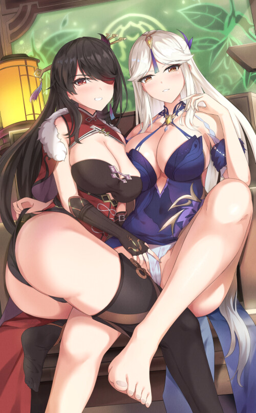  ningguang beidou and ningguang genshin impact drawn by zuikillme 226837c48f107a7fc5ab705ed6cbd0b7