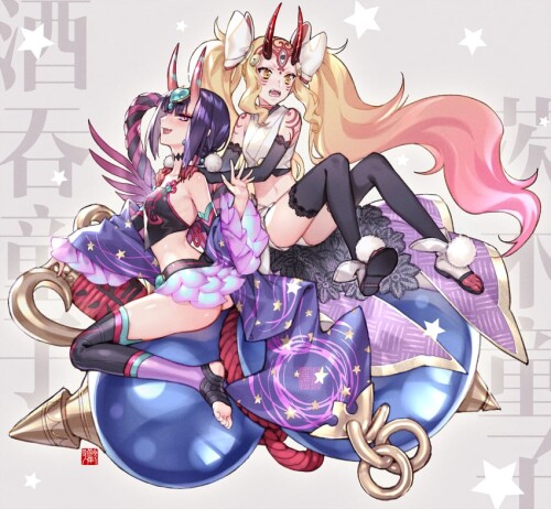  shuten douji ibaraki douji shuten douji ibaraki douji and ibaraki douji fate and 1 more drawn by ka