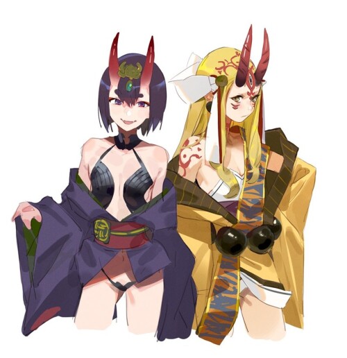  shuten douji and ibaraki douji fate and 1 more drawn by hit kun sample c6cc285a77b1a0d9feec760fb23c