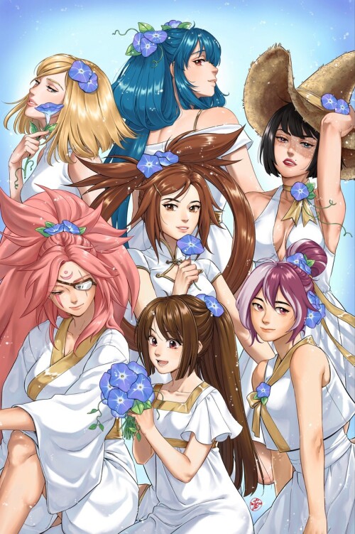  dizzy millia rage may baiken kuradoberi jam and 2 more guilty gear and 1 more drawn by irene koh sa