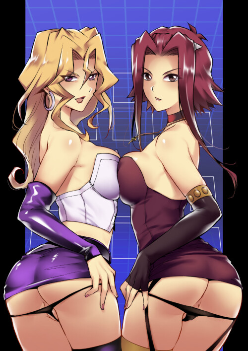  izayoi aki and kujaku mai yu gi oh and 1 more drawn by mibry phrysm ba7c73c7f93e915c56128a07d4e0f01