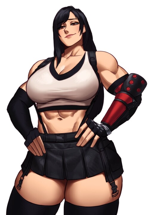  tifa lockhart final fantasy and 2 more drawn by sotcho sample 2b087e886b95522272088d34cab5f4ff