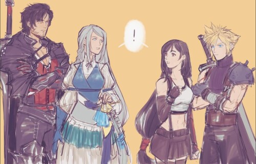  tifa lockhart cloud strife clive rosfield and jill warrick final fantasy and 3 more drawn by slacke