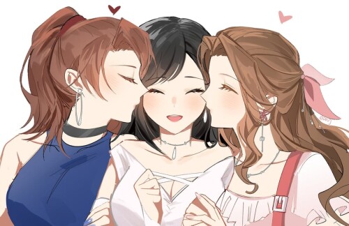  tifa lockhart aerith gainsborough and jessie rasberry final fantasy and 2 more drawn by duoj ji sam