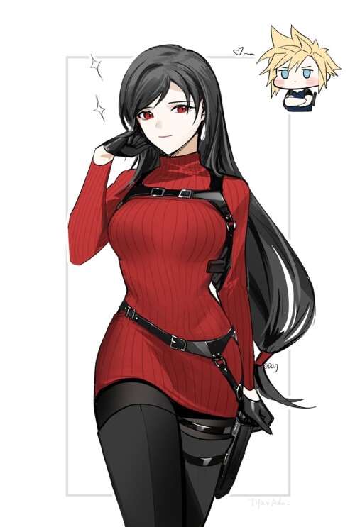  tifa lockhart cloud strife leon s kennedy and ada wong final fantasy and 5 more drawn by duoj ji sa