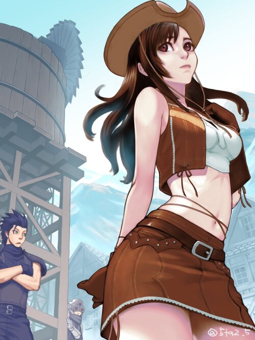  tifa lockhart cloud strife and zack fair final fantasy and 2 more drawn by 5tatsu sample 5905cad07c