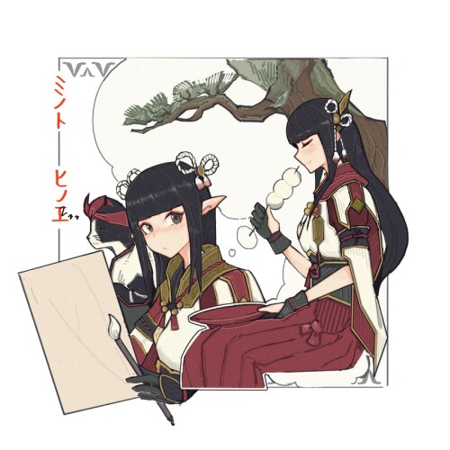  felyne hinoa and minoto monster hunter and 1 more drawn by lin hai sample 9acf35d8e1ce50068bb7d7a34