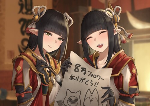  hinoa and minoto monster hunter and 1 more drawn by kurone rinka sample 06b65d8d56207b80386c74c5101