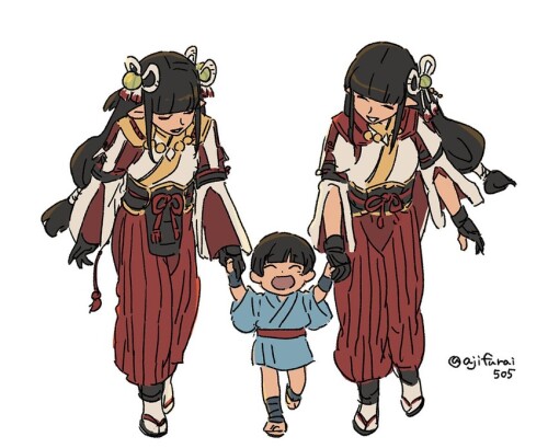  hinoa and minoto monster hunter and 1 more drawn by asaya minoru sample a18ab789adf4ac94a439e272597