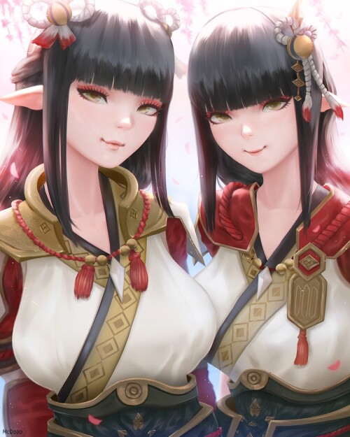  hinoa and minoto monster hunter and 1 more drawn by mcdobo sample 045cc2438219a36ba80639b4bac8f575
