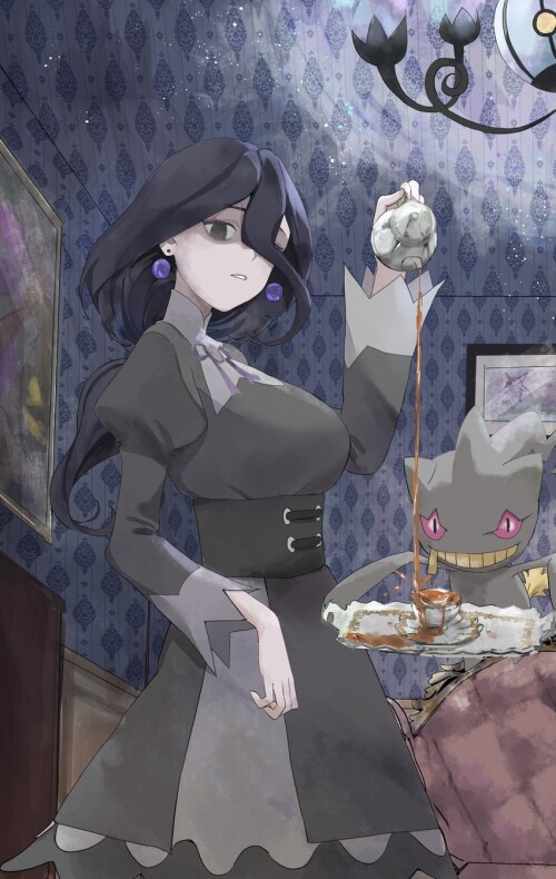  hex maniac chandelure and banette pokemon and 1 more drawn by mi pixiv 68475537 sample fb14ef114fd8