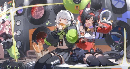  nicole demara bangboo anby demara and nekomiya mana zenless zone zero drawn by cavoblue sample e4e9