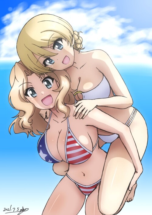  darjeeling and kay girls und panzer drawn by bukkuri sample 40eb590f7a570b66c80374bd1623b6d1