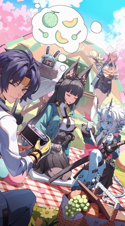  hoshimi miyabi tsukishiro yanagi soukaku and asaba harumasa zenless zone zero drawn by hyny sample 