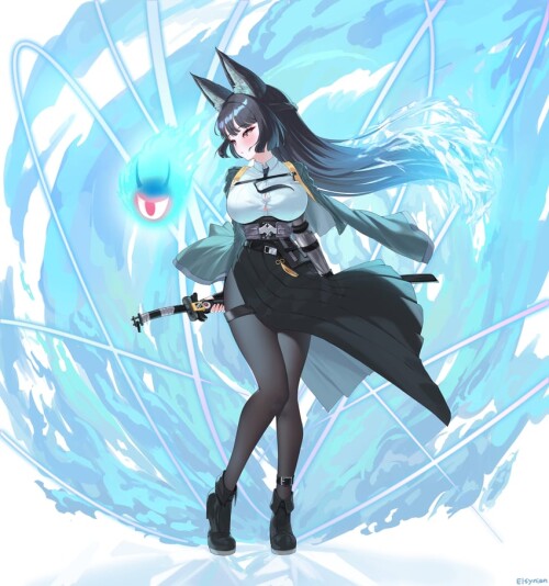  hoshimi miyabi and tailless zenless zone zero drawn by elsynien sample afc5a2eb1c80c7bcc36cee609a08