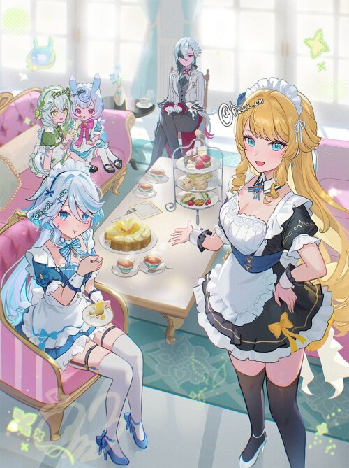  furina nahida arlecchino navia and sigewinne genshin impact drawn by omelet tomato sample b7858aebf