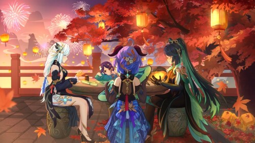  ganyu xianyun shenhe and shuyu genshin impact drawn by benzi li sample bb1c32640f0e04ddd74c4a54e9ba