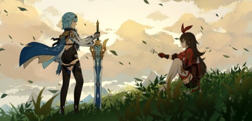  eula and amber genshin impact drawn by aaaansy sample 3a4ad8f2f80fbace84259c52562a9811