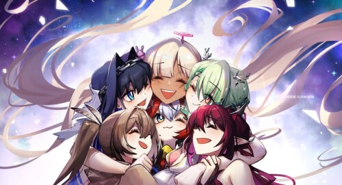  ouro kronii nanashi mumei hakos baelz ceres fauna irys and 2 more hololive and 1 more drawn by adar