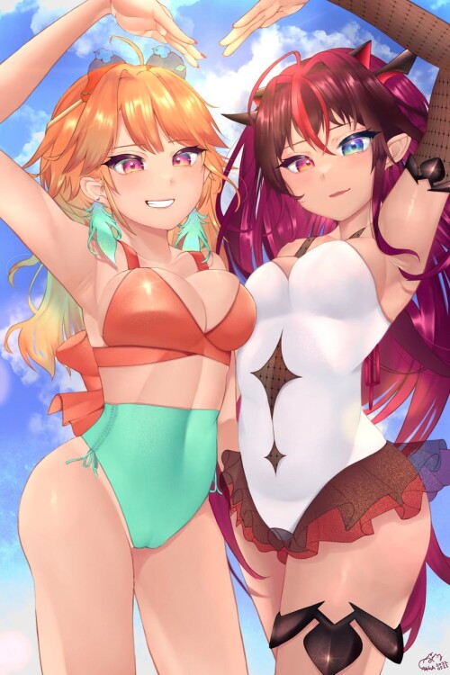  takanashi kiara and irys hololive and 1 more drawn by maka aratame sample 9960ddd17aa3be1f4c117145e