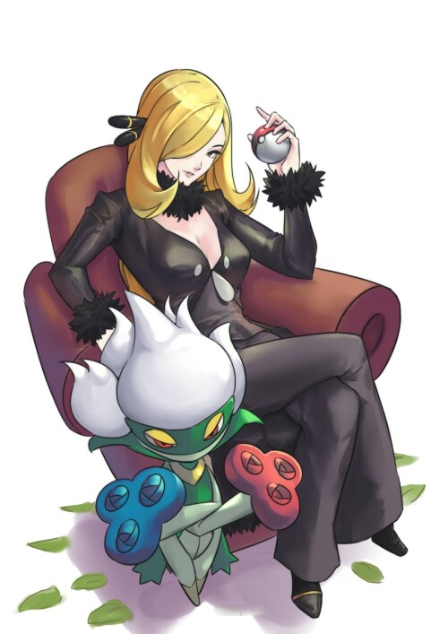  cynthia and roserade pokemon and 2 more drawn by ikanote sample 68e11ca8d56344b2ec9fa42b91fb32a3