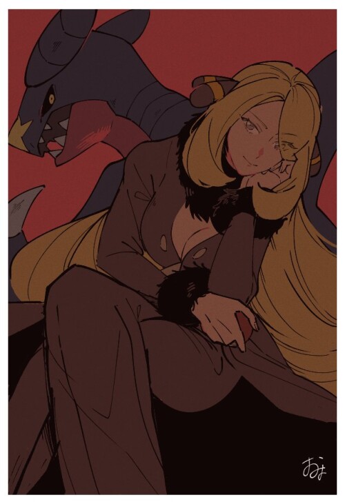  cynthia and garchomp pokemon and 2 more drawn by omyo myomyomyo22 49f52d7204367c87729d33aaeb0ffbe3