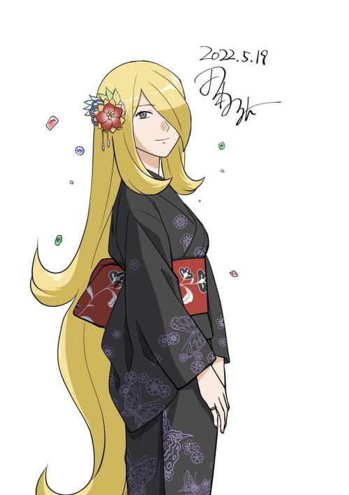  cynthia pokemon and 2 more drawn by tamura kouititamura sample bbe74c53a4b53afcdaf414e7d413816d