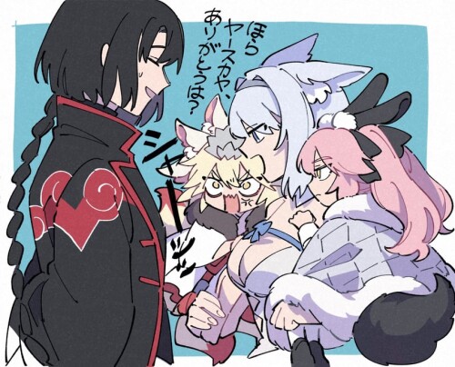  tamamo koyanskaya dobrynya nikitich koyanskaya and tai gong wang fate and 1 more drawn by kuhu1212 