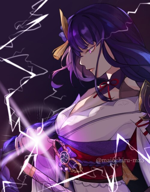  raiden shogun genshin impact drawn by maiochiru mz3 sample 9f5f9917904ccaca65789d843e637895