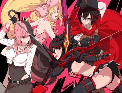  matoi ryuuko senketsu ruby rose neo politan and harime nui kill la kill and 1 more drawn by dishwas