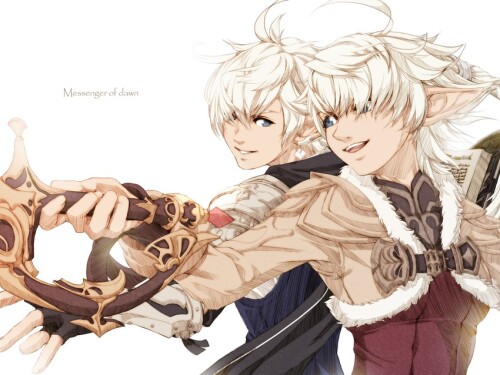  red mage alisaie leveilleur alphinaud leveilleur and summoner final fantasy and 1 more drawn by mih