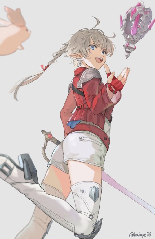  red mage alisaie leveilleur and porxie final fantasy and 1 more drawn by babape sample 42a6596cbe22