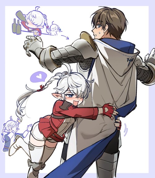  adventurer alisaie leveilleur and alphinaud leveilleur final fantasy and 1 more drawn by wuliu heih
