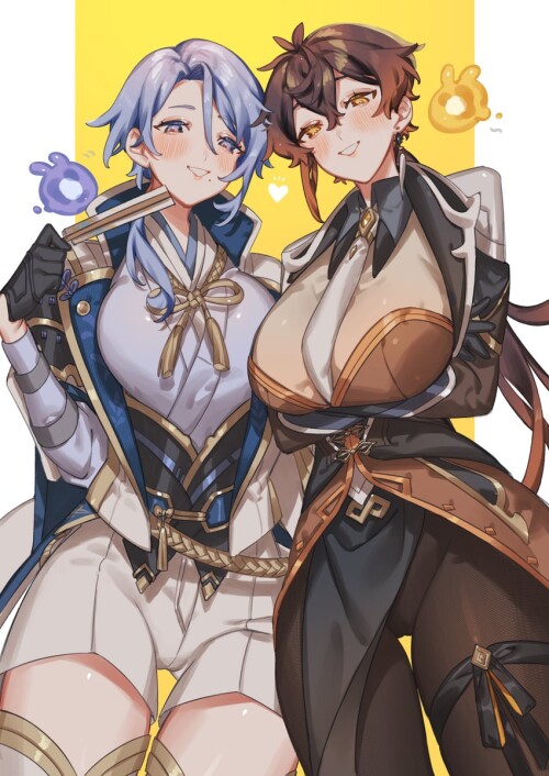  zhongli kamisato ayato and seelie genshin impact drawn by crow 3434 sample 954dff40cad15126986f1d39