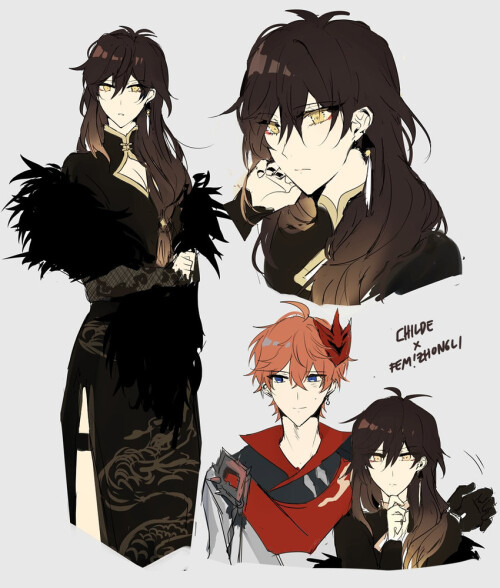  zhongli and tartaglia genshin impact drawn by ruu gi sample d5bb3300375905a7c6b2f9ecad3d07c3