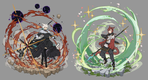  white mage y shtola rhul black mage and g raha tia final fantasy and 1 more drawn by papajay jennyg