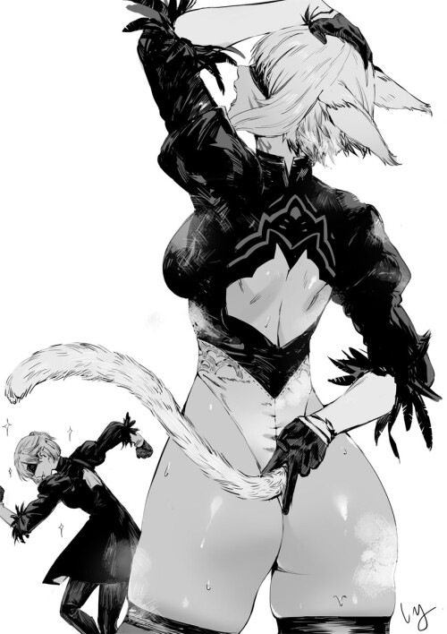  avatar yorha no 2 type b and y shtola rhul final fantasy and 3 more drawn by club3 sample 4065afde3