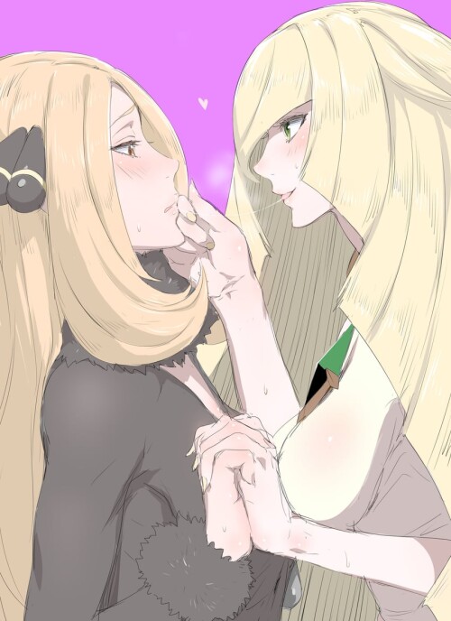  cynthia and lusamine pokemon and 3 more drawn by ikuchan kaoru sample e24e546b1b9072d521f778193de5a