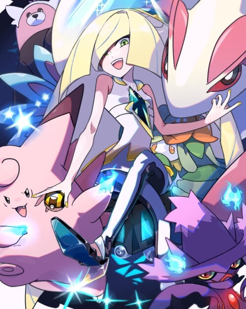  lusamine milotic lilligant mismagius bewear and 1 more pokemon and 2 more drawn by mur mu mu sample