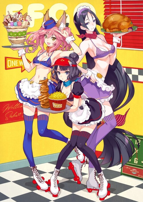  tamamo minamoto no raikou and katsushika hokusai fate and 2 more drawn by nishimura eri sample 0dd5