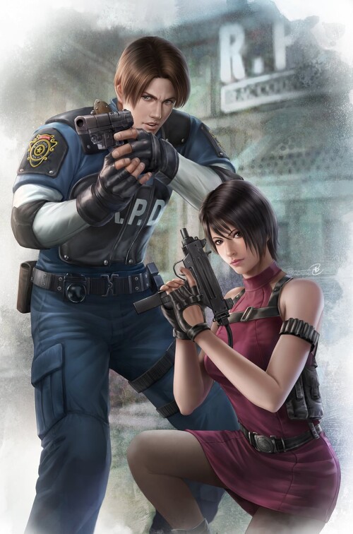  leon s kennedy and ada wong resident evil and 1 more drawn by john law bc sample 49766f179b110e19fb