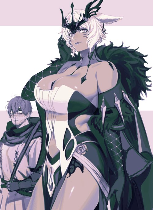  warrior of light y shtola rhul adventurer and signora genshin impact and 2 more drawn by on isk1812