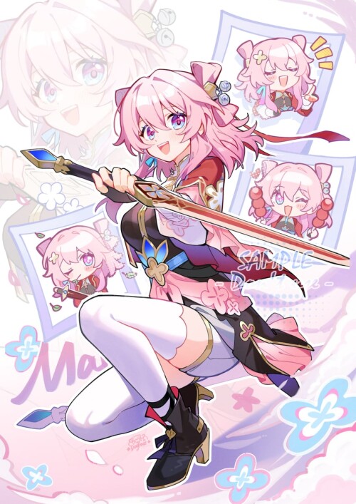  march 7th honkai and 1 more drawn by gou lianlian dogface sample 303308743370082ab1375189de4d1514