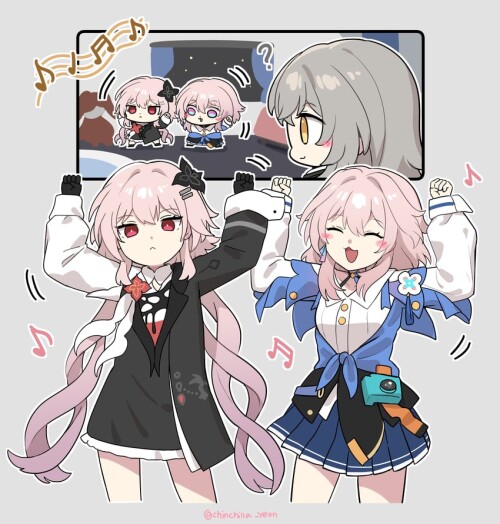  trailblazer stelle march 7th and evernight honkai and 1 more drawn by ooyun sample 42a736ce0e20e0ae