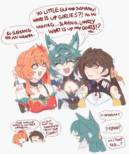  sushang guinaifen and yukong honkai and 1 more drawn by unfamousradish sample 32252b4f07fc263c7188b