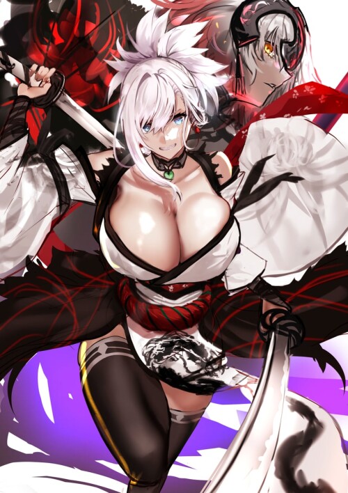  jeanne d arc alter and miyamoto musashi fate and 2 more drawn by jikihatiman sample 659f0791f6c5073